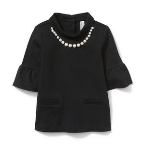 EUC Janie & Jack Juno Valentine Faux Pearl Top size 3